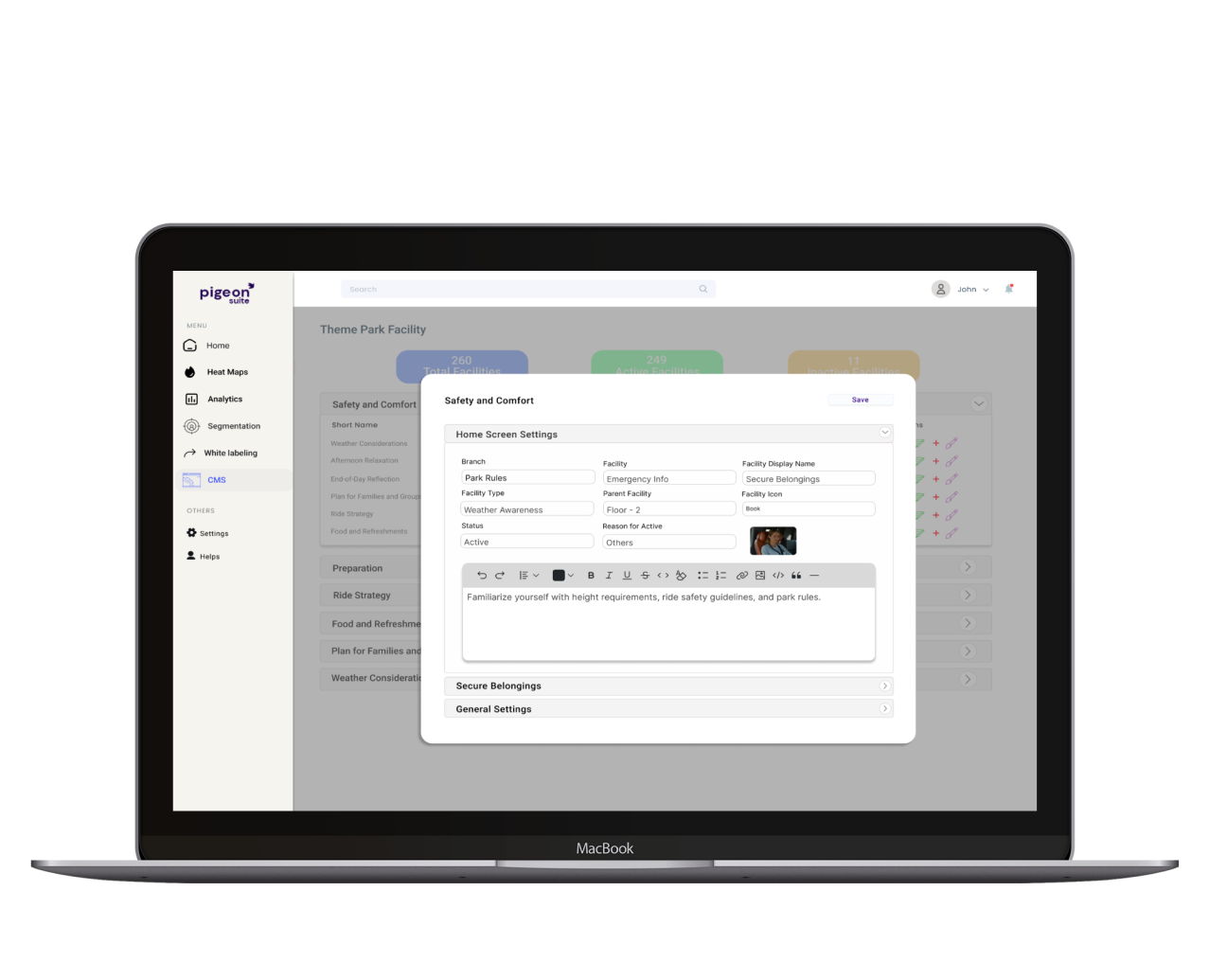 admin content management CTA